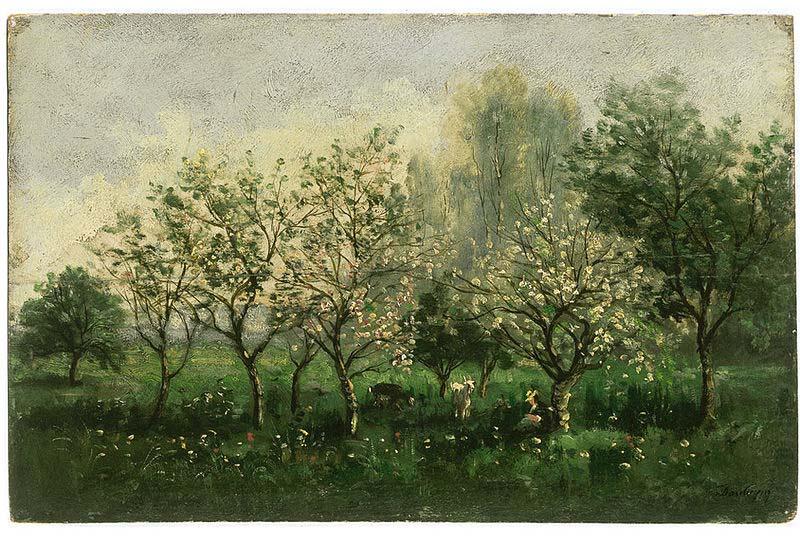 Charles-Francois Daubigny Apple Trees in Blossom china oil painting image